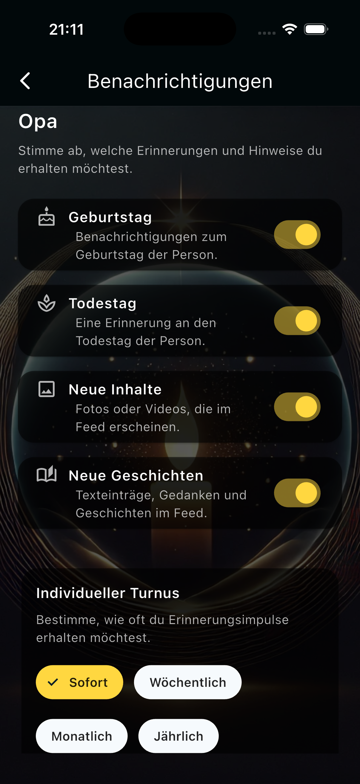 Luminom Benachrichtigungen Screenshot